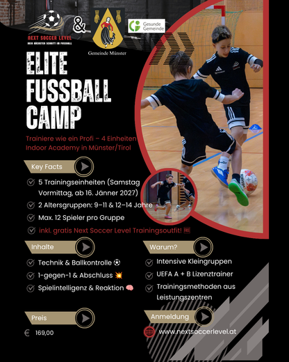 Elite Fussball Camp 2027 - Indoor Academy in Münster/Tirol