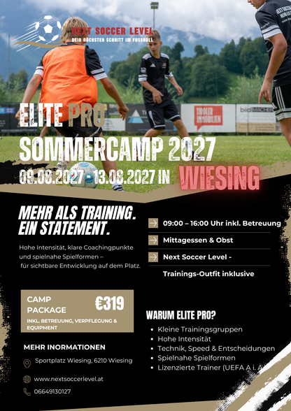 Elite Pro Sommercamp 2027 – Next Soccer Level | Wiesing in Tirol