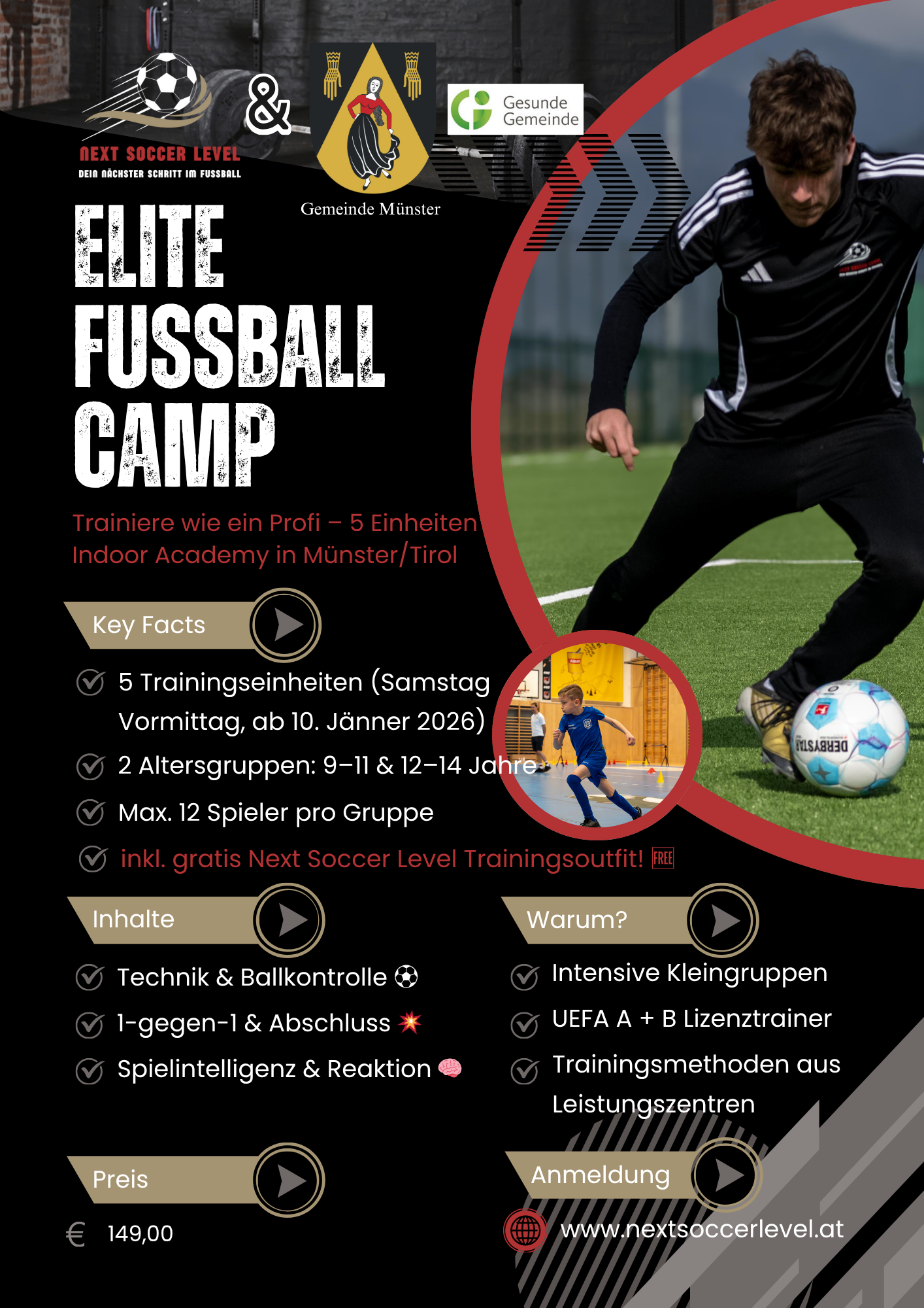 Elite Fussball Camp - Indoor Academy in Münster/Tirol