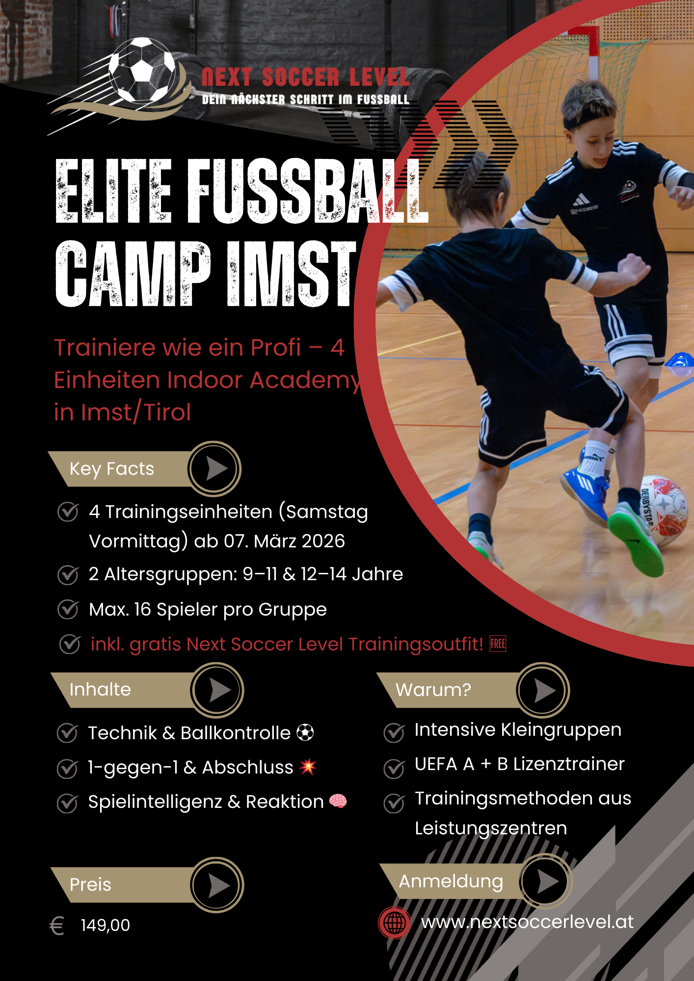 Elite Fussball Camp - Indoor Academy in Imst/Tirol
